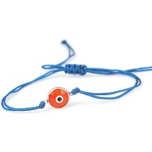 Nusret Takı 925 Ayar Gümüş Çerçeveli Nazar Boncuk Ipli Bileklik