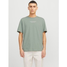 Jack Jones Erkek Yeşil Pamuklu Tişört 12217167