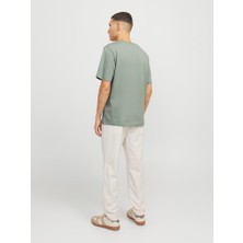 Jack Jones Erkek Yeşil Pamuklu Tişört 12217167