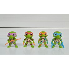 Oyuncak Ninja Kaplumbağalar Leonardo Raphael Michelangelo Donatello 4 Lü Set Figür 8 cm