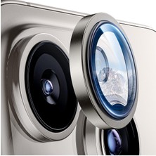 IPHONE 16 Promax / IPHONE 16 Pro Uyumlu Safir Metal Çerçeveli Kamera Koruma Lensi