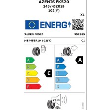Falken 245/45 R19 102Y Azenis FK520 Oto Yaz Lastiği ( Üretim Yılı: 2025)