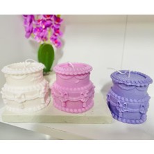 Çiftkatlı Pasta Dekoratif Kokulu Mum / Two Layer Decorative Cake Candle