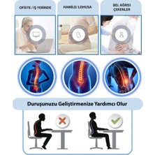 Visco Ortopedik Ofis Sandalye Oto Araç Koltuk Bel Destek Yastığı Sırt Minderi