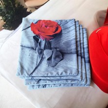 Dijital Baskı Gül Detaylı Pamuklu Kırlent Kılıfı