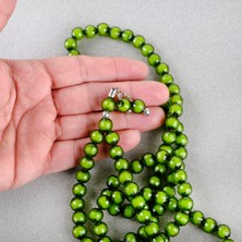Monomer 99LUK Küre Kesim 9mm Namaz Tesbihi  Yeşil