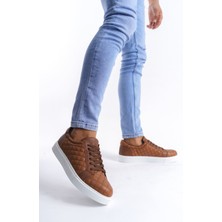 SLW166 Prestige Bağcıklı Kapitone Desenli Erkek Günlük Sneaker Taba