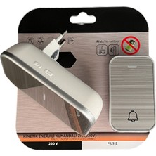 Kinetik Enerjili Kapı Zili Şarjsız Kablosuz Pilsiz Zil Fişi Prize Tak Çalıştır Cata Kumandalı Zil