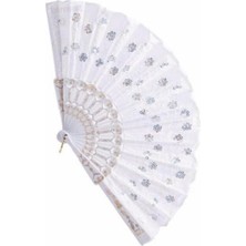 Nazarone Beluga Gelin Yelpazesi Beyaz Pullu 23 x 43 cm 1 Adet Kolay Taşınabilir Şık Ürün