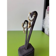Taş Detaylı Gökkuşağı Figürlü Çelik Küpe