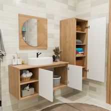 Rona 100 cm Banyo Dolabı Takımı - Ayna, Lavabo, Alt Dolap ve Boy Dolap Dahil