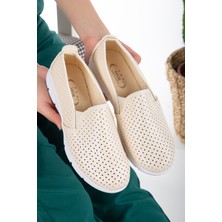 Slipcat Kadın Babet Günlük Kullanıma Uygun Suni Deri Düz Taban Ayakkabı