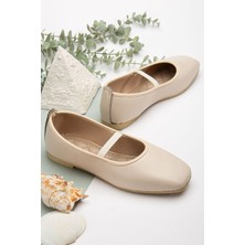 Slipcat Kadın Günlük Küt Burun Lastikli  Babet Ayakkabı