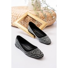 Slipcat Kadın Baretli Taşlı Günlük  Babet Ayakkabı