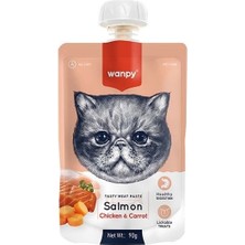 Wanpy Taze Somonlu ve Tavuklu Et Ezmesi Doğal Kedi Ödülü 90 gr