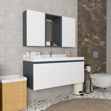 Calıa 120 cm Banyo Dolabı Takımı - Alt Dolap, Üst Modül ve Lavabo Dahil
