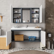 Calıa 120 cm Banyo Dolabı Takımı - Alt Dolap, Üst Modül ve Lavabo Dahil