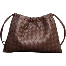 Bottega Veneta  Modeli  Orta Boy Intrecciato Çanta, Deri Çanta, Kahverengi Deri Clutch & Tote Çantalar
