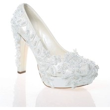 Ersefa Kadın Beyaz Sedef İnci Taş İşlemeli Gelin Ayakkabı Kadın Topuklu Abiye Ayakkabı Şık Gece Ayakkabısı