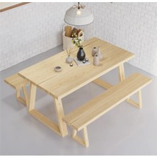 Ahşap Doğal Kütük Yemek / Toplantı / Çalışma Masası