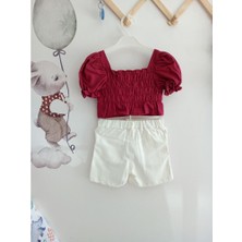 Kidsroom Nakışlı Şortlu Balon Kol Kız Takım
