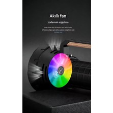 İdragon W5220-2 Ultra Güçlü Fan Soğutmalı 48000 Lümen El Feneri 21700MAH Güneş Enerjili Solar Lamba