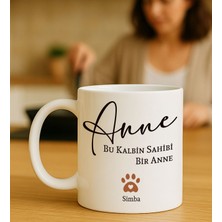 Bk Gift Kişiye Özel Kalplerin Sahibi Anne Tasarımlı Beyaz Kupa Bardak-3, Anneye Hediye, Anneler Günü Hediyesi