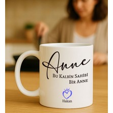 Bk Gift Kişiye Özel Kalplerin Sahibi Anne Tasarımlı Beyaz Kupa Bardak-2, Anneye Hediye, Anneler Günü Hediyesi