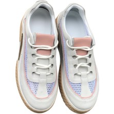 Beyaz Süet&file Sneaker