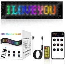 LED Ekran Matrix Panel Cama Yapışan  Büyük Boy 16X64 Telefon App Kontrol Digital Araba Yazısı LED