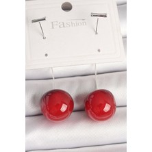 Pirinç Gümüş Renk Çivi Kiraz Model Kadın Küpe
