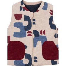 Erkek Bebek Renkli Şişme Baskılı Yelek Bordo