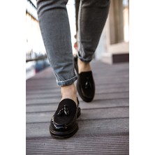 Bartiniavm CH002 Rst Loafer Verniciata Erkek Ayakkabı Sıyah