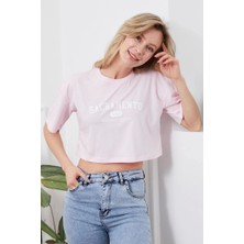 Baskılı Crop Tişört