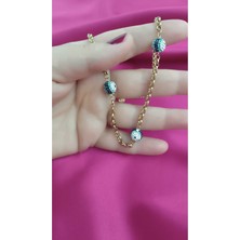 Çelik Kararma Yapmaz Top Model Nazar Boncuklu Kolye