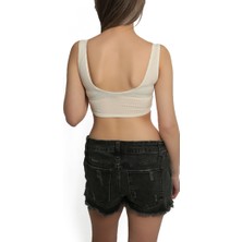 Kadın Askılı Crop Body Atlet