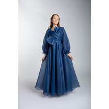 Kız Çocuk/genç Yeni Moda  Parlak Kumaş Tam Kalıp Uzun Kollu Abiye Elbise 5541