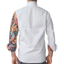 Aşçı Ceketi Desenli Unisex Çıtçıtlı Uzun Kollu Chef Aşçı Mutfak Ceket Etnik Desenli