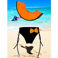 Lolli Boom Kids Kız Çocuk Tek Omuz Yarım Kol Fiyonklu Bağlamalı Bikini Takımı
