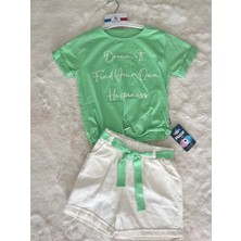 Nurcan Bebe Elyazılı Süprem Şortlu Ikili Takım