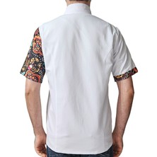 Aşçı Ceketi Desenli Unisex Çıtçıtlı Kısa Kollu Yazlık Chef Aşçı Mutfak Ceket Mandala Desenli