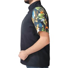 Aşçı Ceketi Desenli Unisex Çıtçıtlı Kısa Kollu Yazlık Chef Aşçı Mutfak Ceket Tropik Kuş Desenli