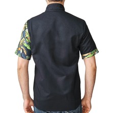 Aşçı Ceketi Desenli Unisex Çıtçıtlı Kısa Kollu Yazlık Chef Aşçı Mutfak Ceket Tropik Kuş Desenli