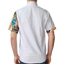 Aşçı Ceketi Desenli Unisex Çıtçıtlı Kısa Kollu Yazlık Chef Aşçı Mutfak Ceket Tablo Desenli