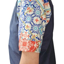 Aşçı Ceketi Desenli Unisex Çıtçıtlı Kısa Kollu Yazlık Chef Aşçı Mutfak Ceket Seramik Desenli