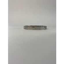 Taşlı Iki Sıra Çelik Silver Kelepçe