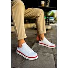 Bartiniavm CH979 Santoni Gbt Spor Erkek Ayakkabı Beyaz/kırmızı