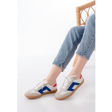 M-5007 Beyaz Garni  Bağcıklı Termo Taban Günlük Kadın Spor