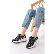 F-329 Siyah Günlük Bağcıklı Beyaz Tabanlı Yazlık Spor Ayakkabı