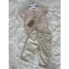 Nurcan Bebe Keten Patolonlu Gömlekli Üçlü Takım